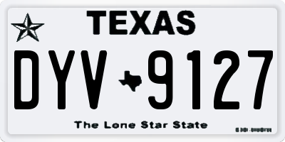 TX license plate DYV9127