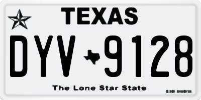 TX license plate DYV9128