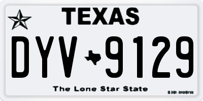 TX license plate DYV9129