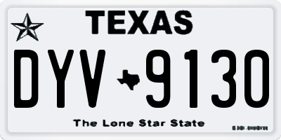 TX license plate DYV9130