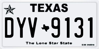TX license plate DYV9131