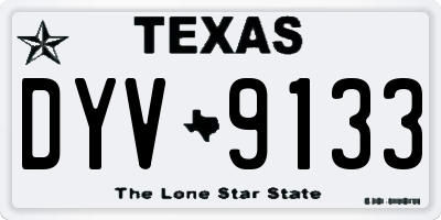 TX license plate DYV9133