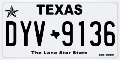 TX license plate DYV9136