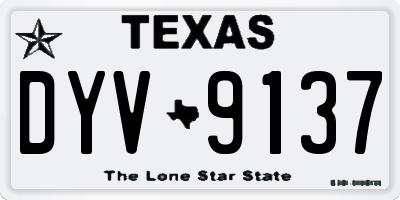 TX license plate DYV9137