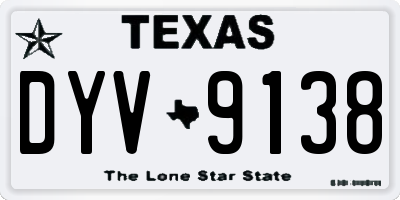 TX license plate DYV9138