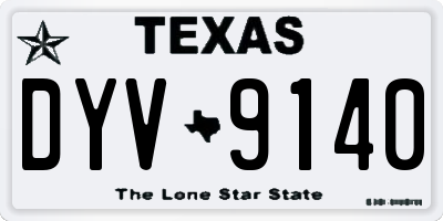 TX license plate DYV9140