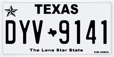 TX license plate DYV9141
