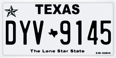 TX license plate DYV9145