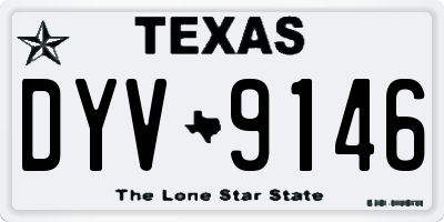TX license plate DYV9146