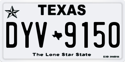 TX license plate DYV9150