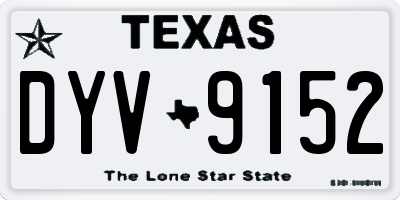 TX license plate DYV9152