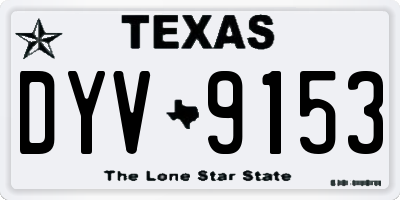 TX license plate DYV9153