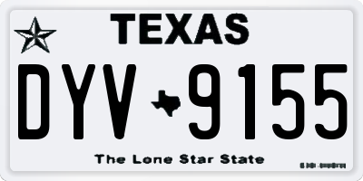 TX license plate DYV9155