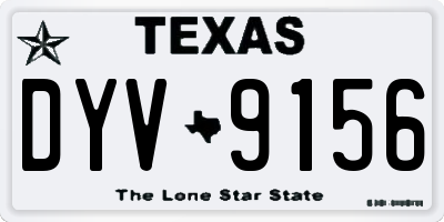 TX license plate DYV9156