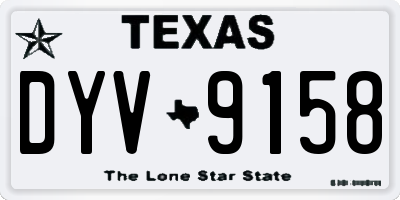 TX license plate DYV9158