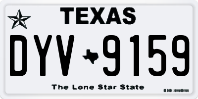TX license plate DYV9159