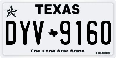 TX license plate DYV9160