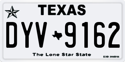 TX license plate DYV9162