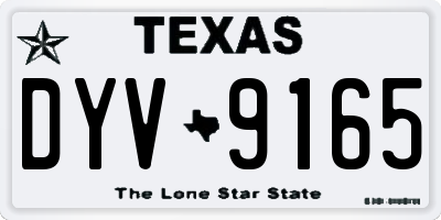 TX license plate DYV9165