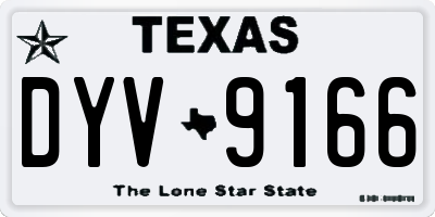 TX license plate DYV9166
