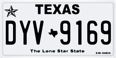 TX license plate DYV9169