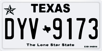 TX license plate DYV9173