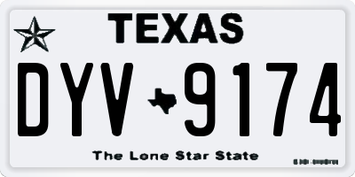TX license plate DYV9174