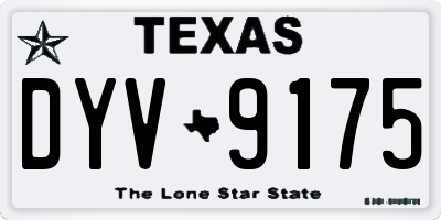 TX license plate DYV9175