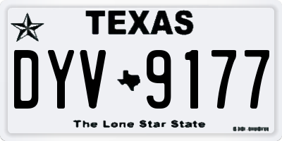 TX license plate DYV9177