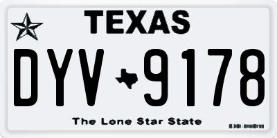 TX license plate DYV9178