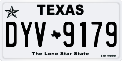 TX license plate DYV9179