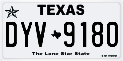TX license plate DYV9180