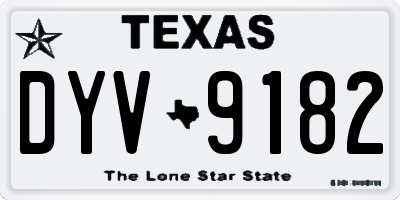 TX license plate DYV9182