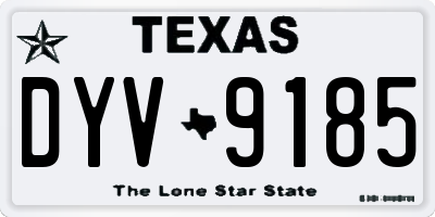 TX license plate DYV9185