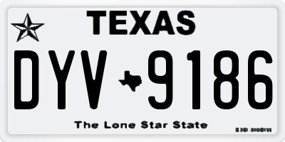 TX license plate DYV9186