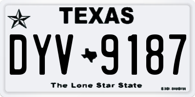 TX license plate DYV9187