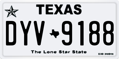 TX license plate DYV9188