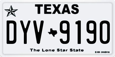 TX license plate DYV9190