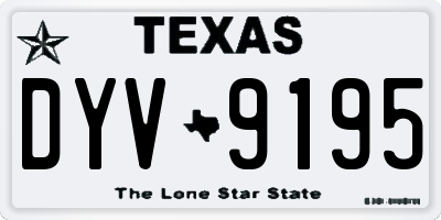 TX license plate DYV9195