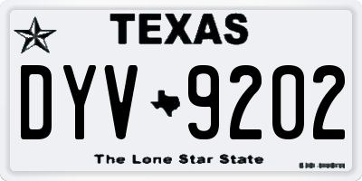 TX license plate DYV9202