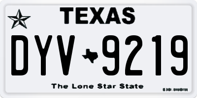TX license plate DYV9219