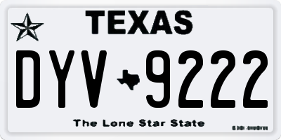 TX license plate DYV9222