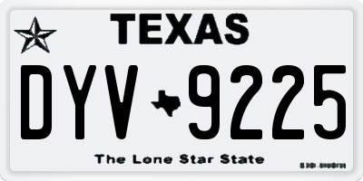 TX license plate DYV9225