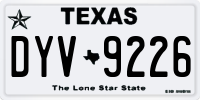 TX license plate DYV9226