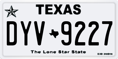 TX license plate DYV9227