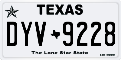 TX license plate DYV9228