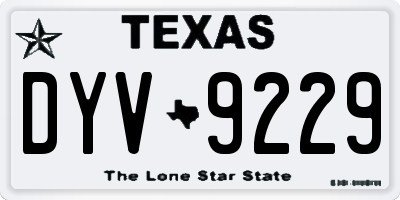 TX license plate DYV9229