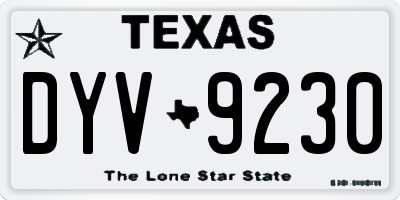 TX license plate DYV9230