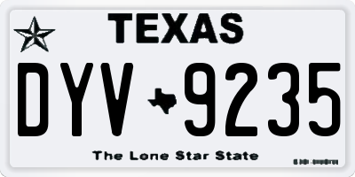 TX license plate DYV9235