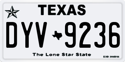 TX license plate DYV9236